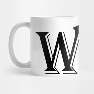 Black letter W in vintage style Mug